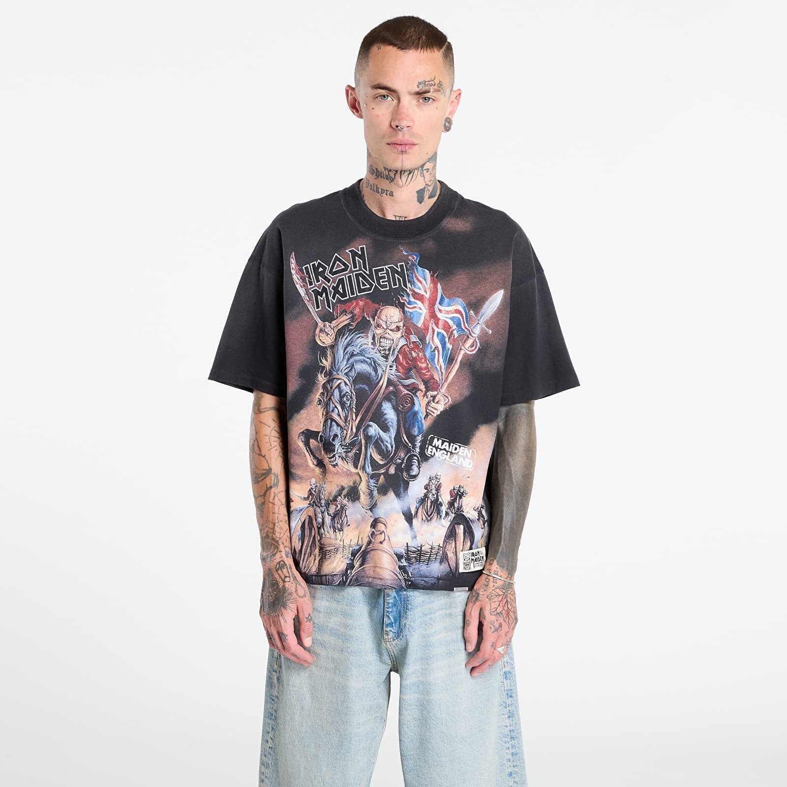 Tričko REPRESENT x Iron Maiden Steed T-Shirt Stained Black L