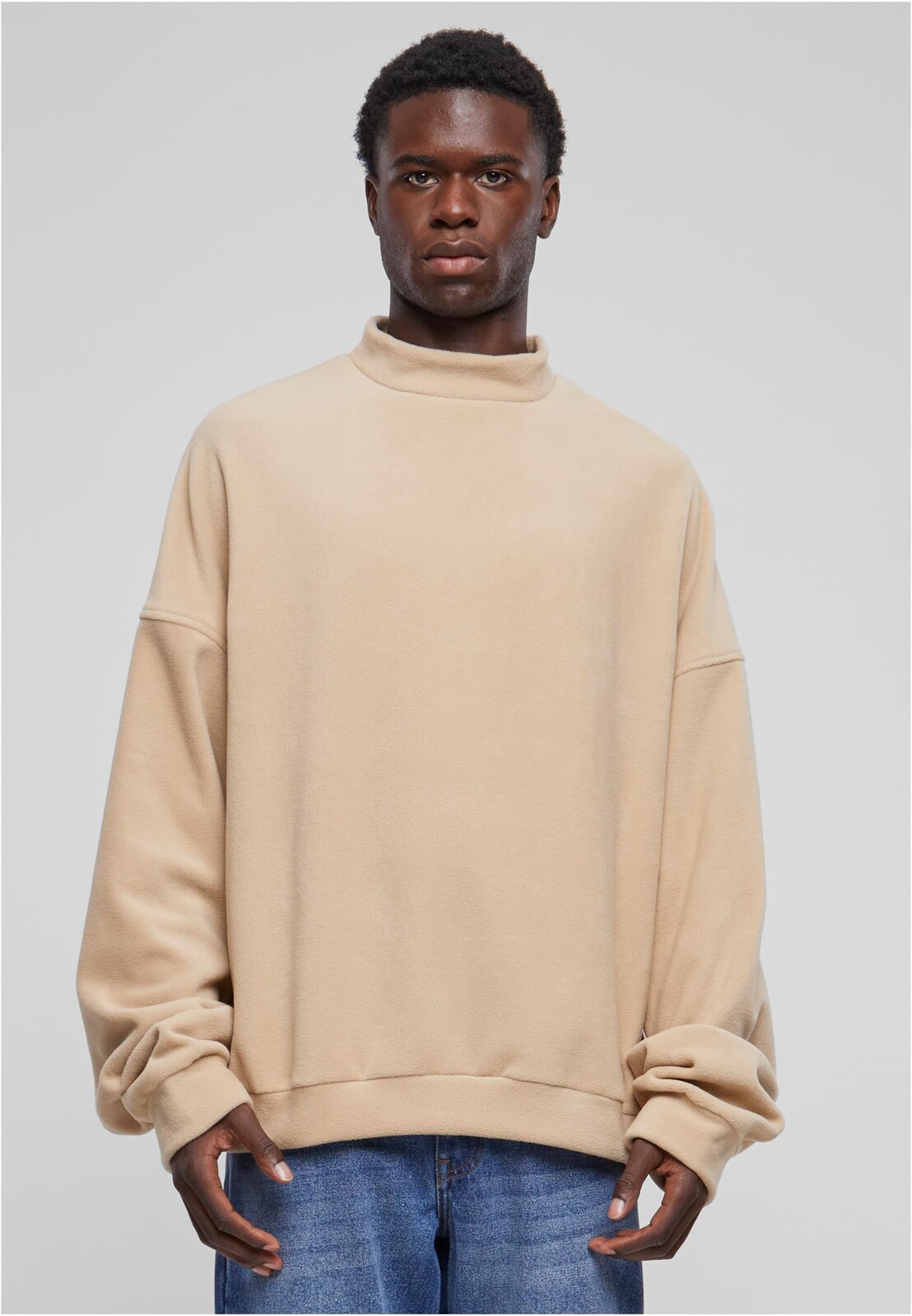 Men's oversized fleece sweatshirt Crew sand