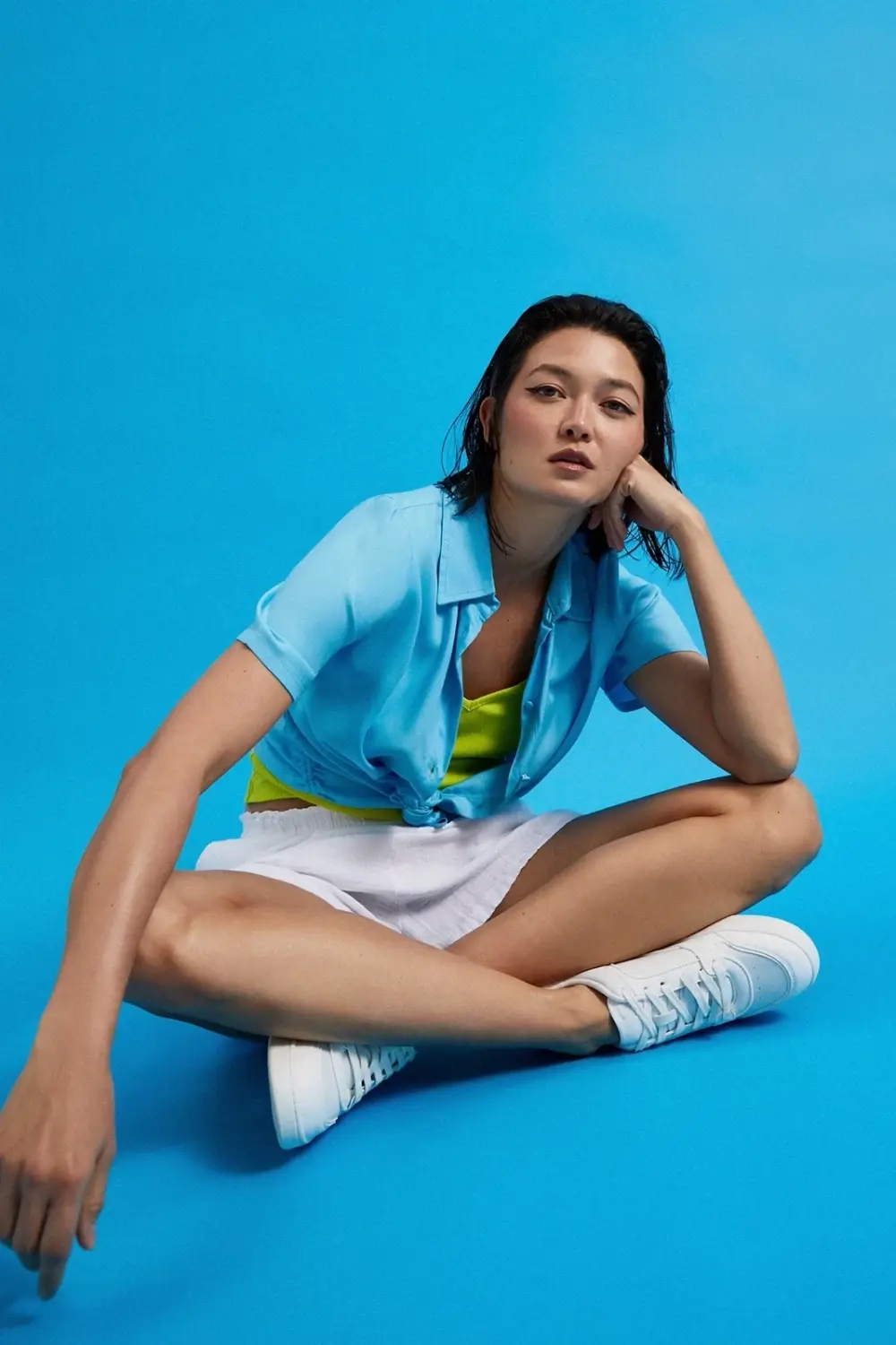 Marisse Women's Shirt L-Ko-4360 Turquoise