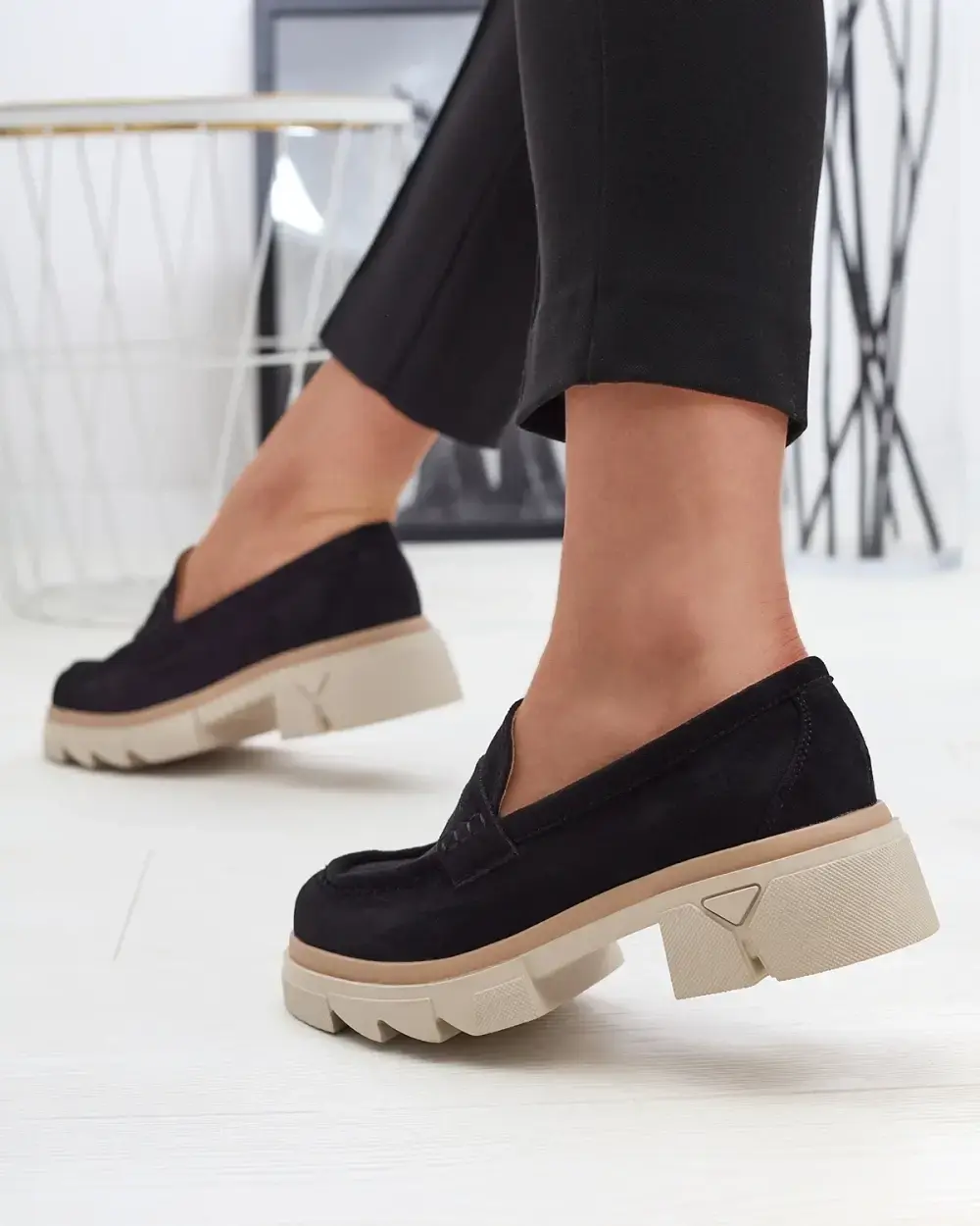 Resti Eco suede black moccasins for women Zirraf - Footwear
