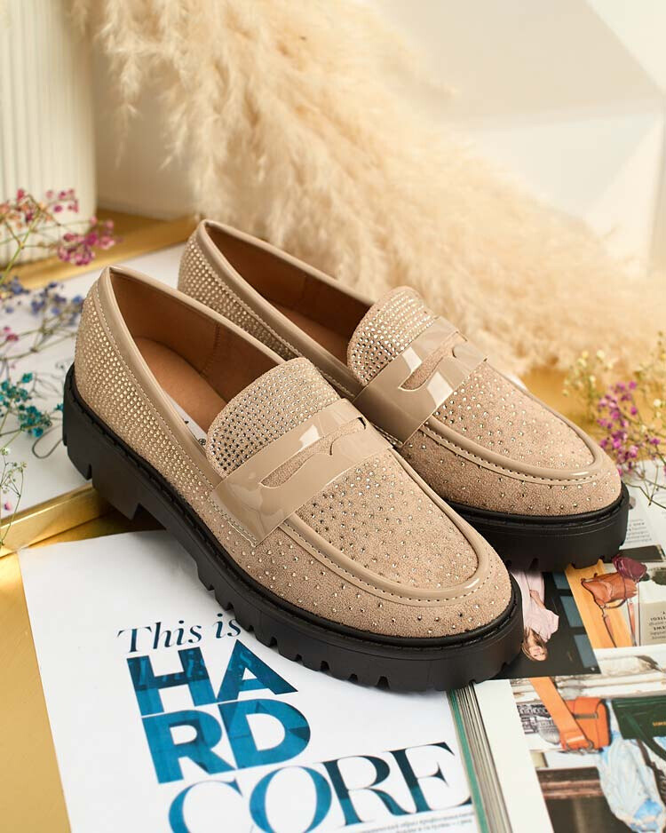 Resti Women's moccasins with zircons Shineshine