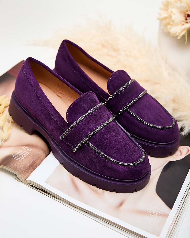 Resti Women's moccasins with zircons Eroime