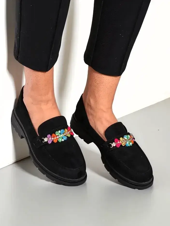 Resti Eco suede women's moccasins with beads Namisse