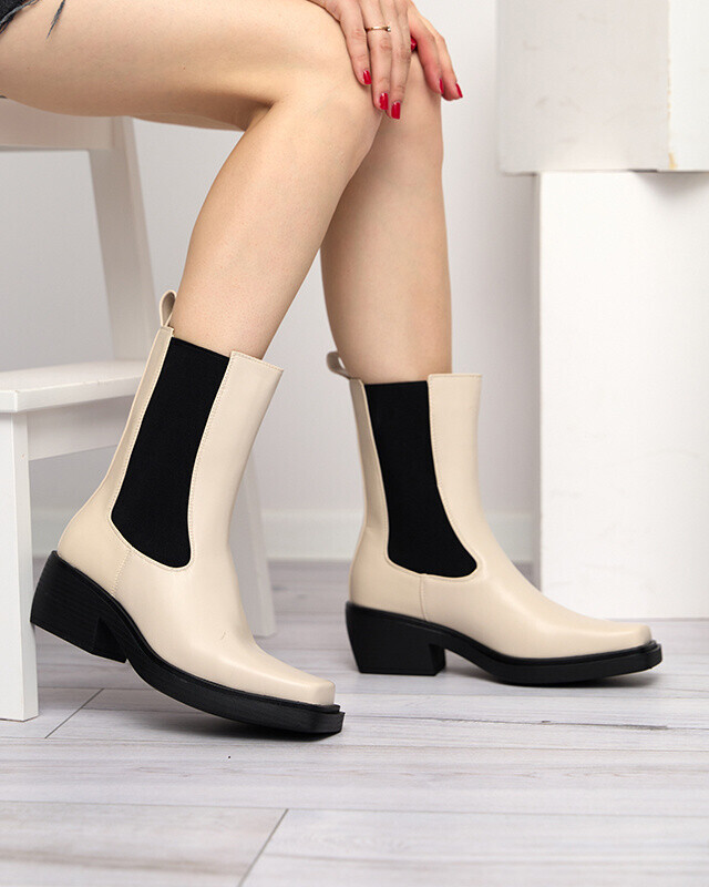 Resti Beige women's high slip boots Darran - Footwear