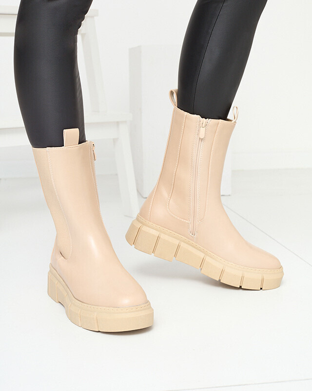 Resti Women's platform boots in beige Couell- Footwear