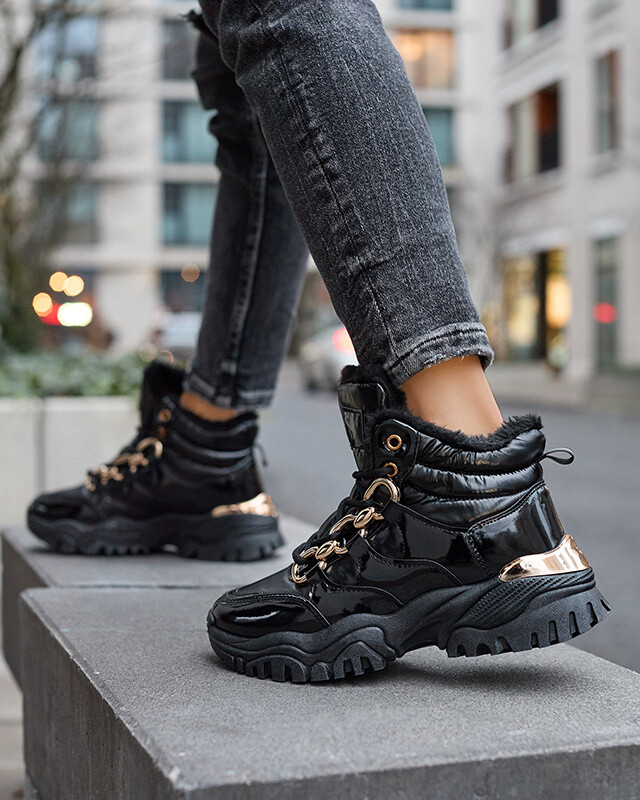 Resti Black women's sporty winter boots a'la trappers Mertika - Footwear