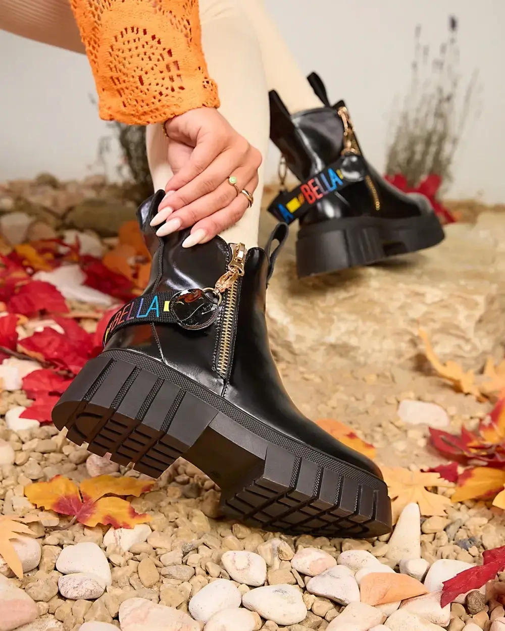 Resti Black women's eco leather boots Ceriop