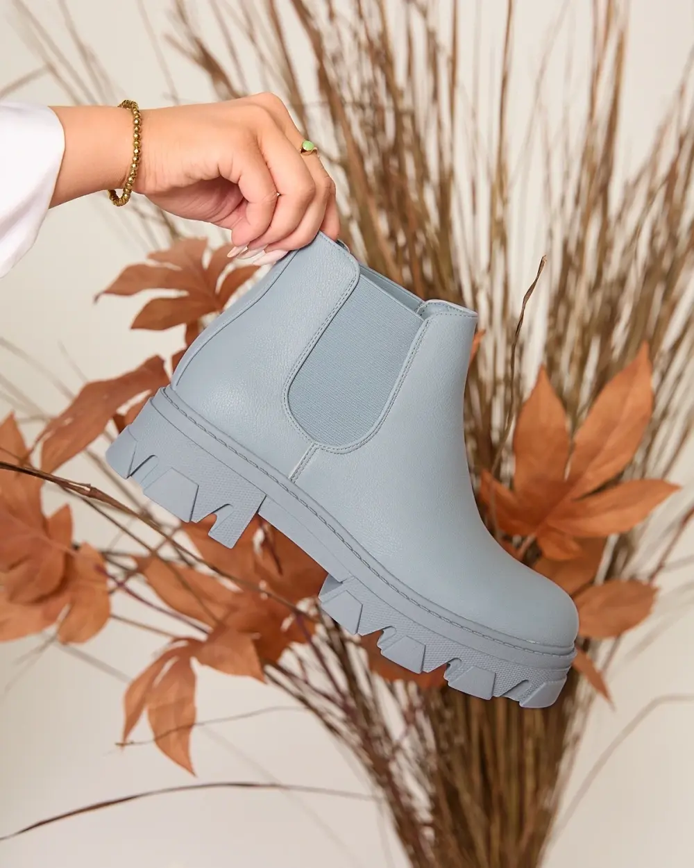 Resti Women's flat heeled boots in blue Alussady