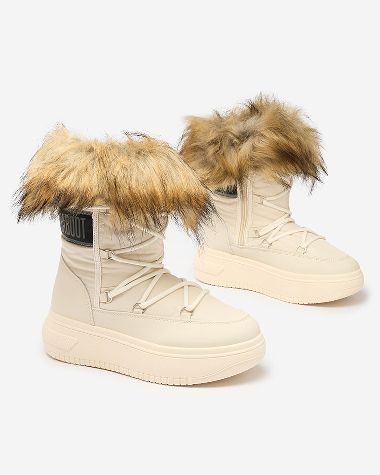 Resti Beige slip-on boots a'la snow boots for women Gomillo