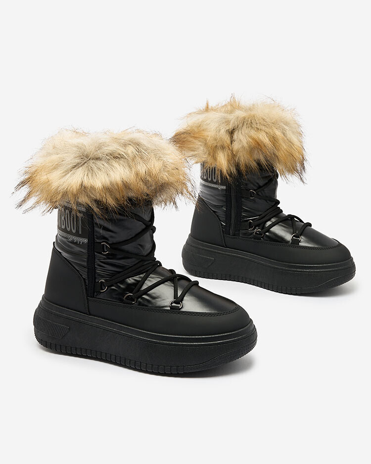 Resti Black slip-on boots a'la snow boots for women Gomllo