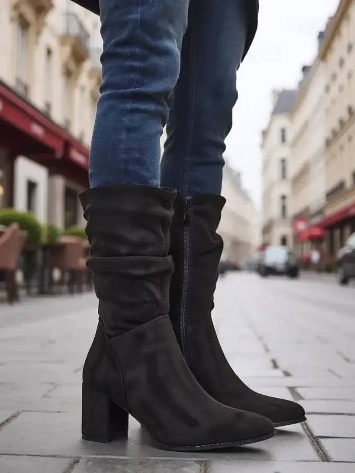 Resti Eco-suede women's heeled ankle boots Korride