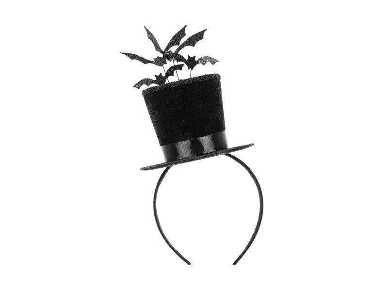 PartyDeco Čelenka - Cylinder s netopiermi 19 x 26 cm