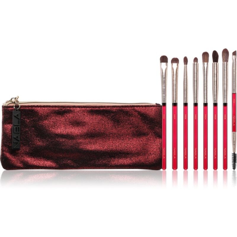 NABLA Cosmetics Ruby sada štetcov na líčenie očí s puzdrom