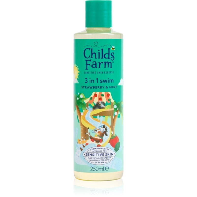Childs Farm 3 in 1 Swim Strawberry & Organic Mint 3 v 1 šampón, kondicionér a sprchový gél 250 ml