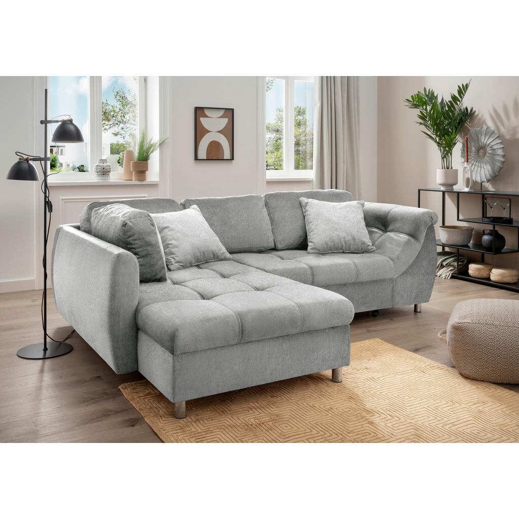 Livetastic ROZKLADACIA ROHOVÁ POHOVKA, textil, strieborná