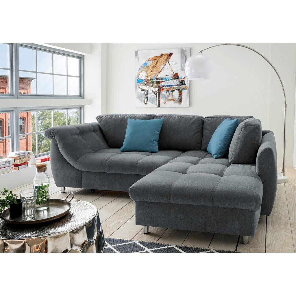 Livetastic ROZKLADACIA ROHOVÁ POHOVKA, textil, antracitová