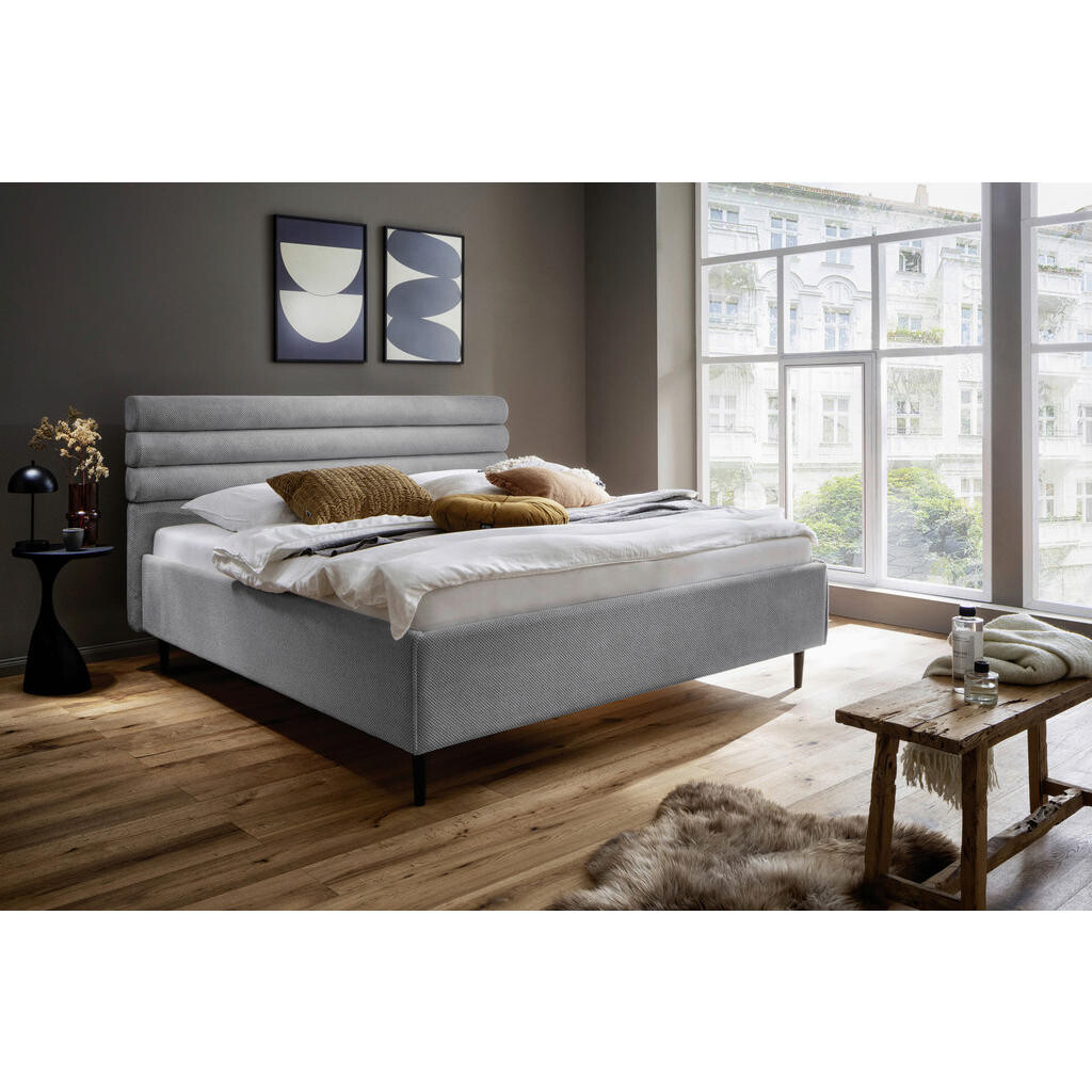 MID.YOU ČALÚNENÁ POSTEĽ, 180/200 cm, svetlosivá