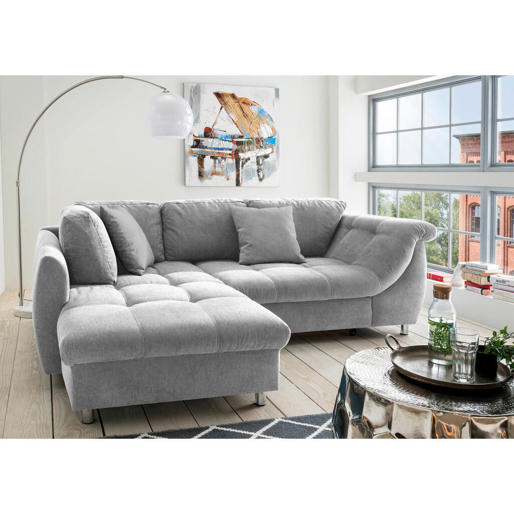 Livetastic ROZKLADACIA ROHOVÁ POHOVKA, textil, sivá