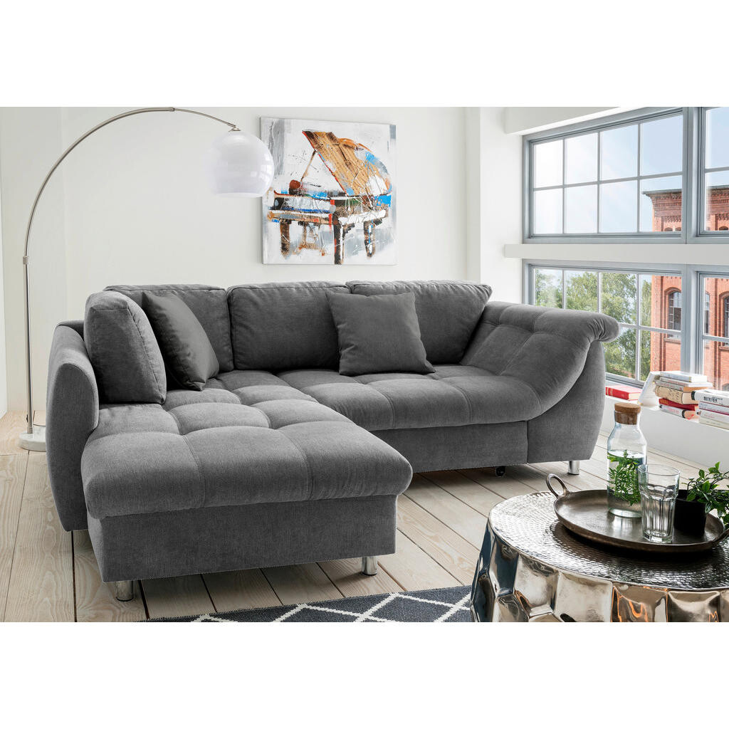 Livetastic ROZKLADACIA ROHOVÁ POHOVKA, textil, tmavosivá