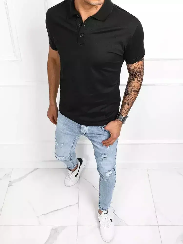 Pánske čierne polo tričko Dstreet PX0512 M