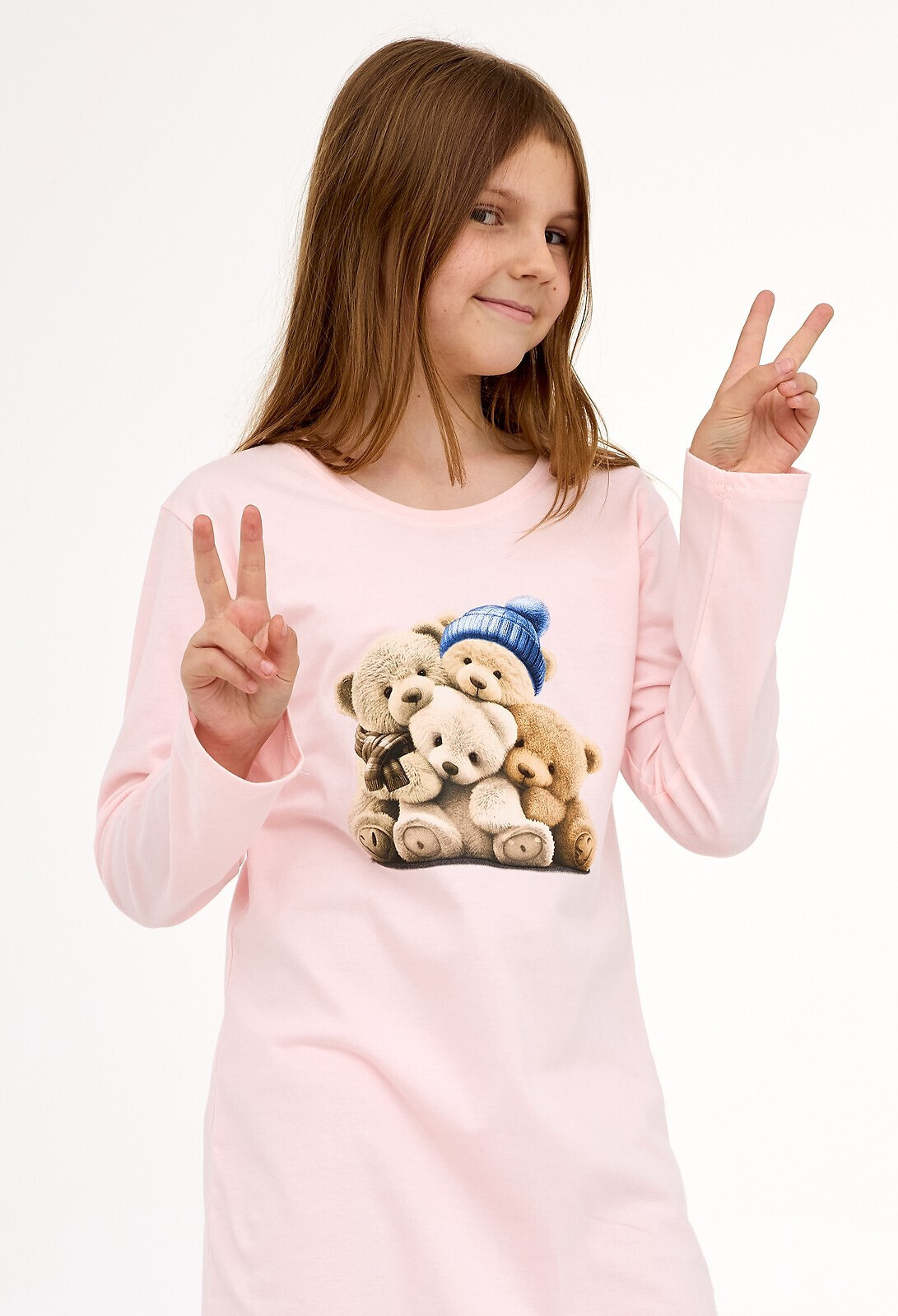 DIEVČENSKÉ TRIČKO PRE MLÁDEŽ DR 258/196 BEARS 2 růžová 152