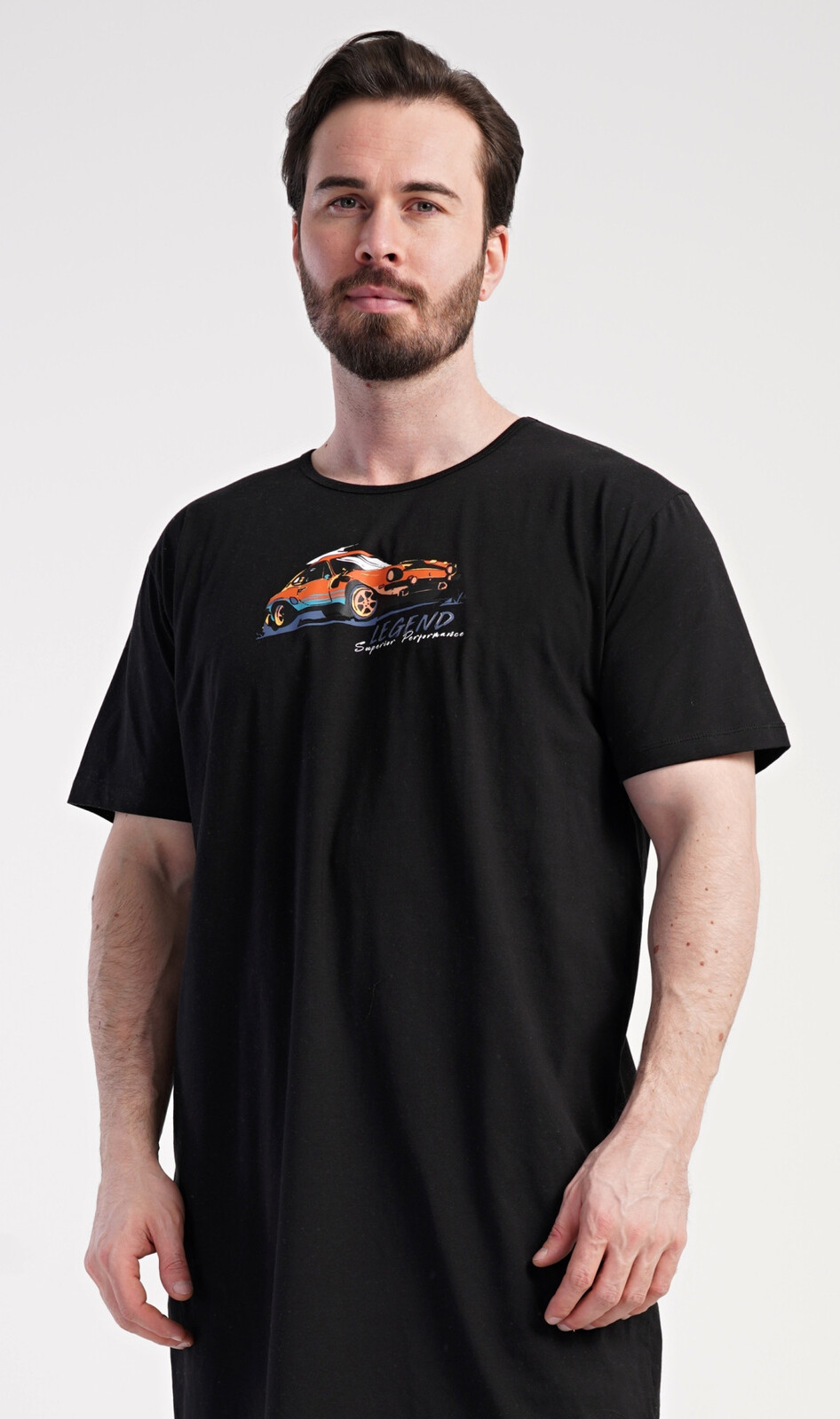 Pánska nočná košeľa s krátkym rukávom Legenda černá L