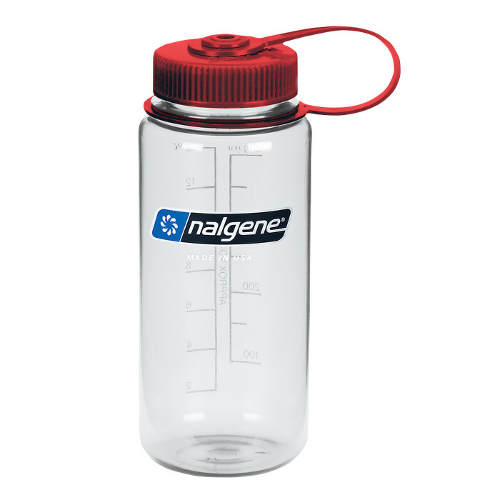 Nalgene Wide-Mouth 500 mL Sustain Clear w/Red Cap, Sustain 682021-0335 Veľkosť: OneSize