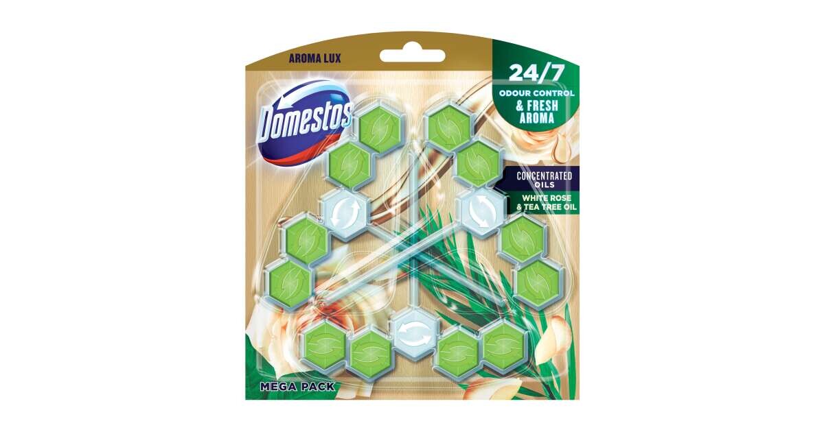 Domestos Lux White rose & Tea Tree Oil tuhý WC Blok 3x55g