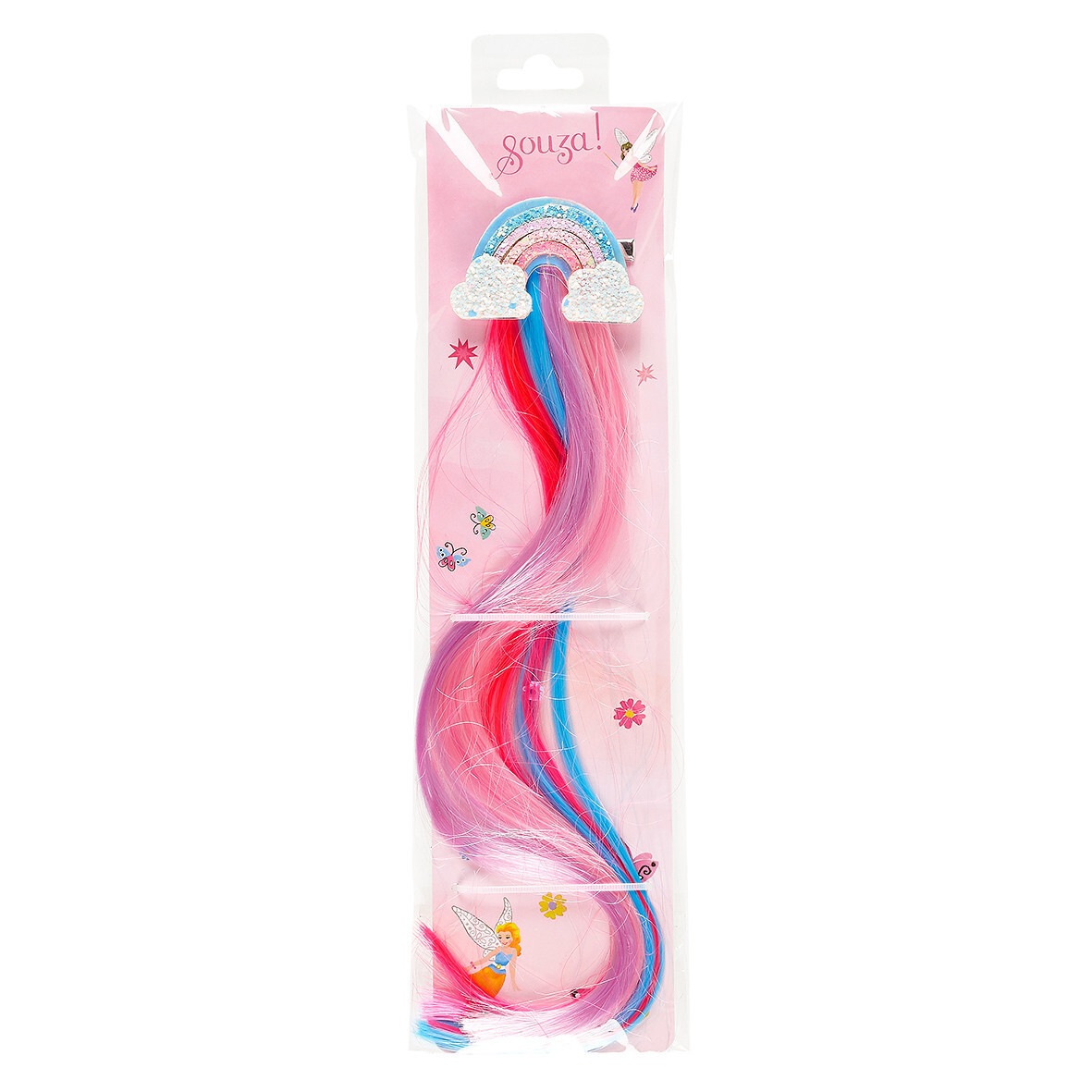 Souza! - Sponka do vlasov s prameňmi a dúhou - Rainbow