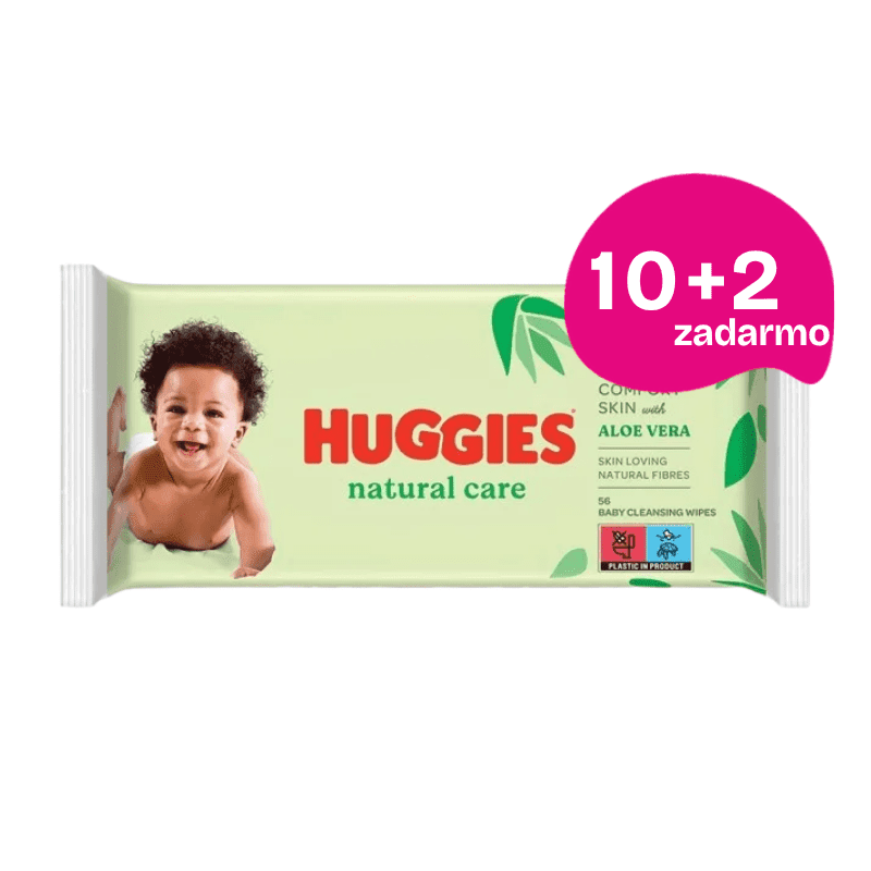 HUGGIES® Natural Care single vlhčené obrúsky 12 x 56 ks