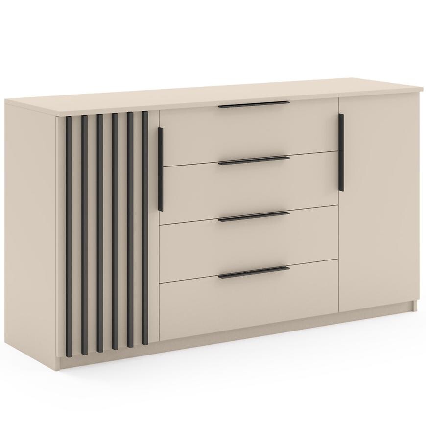 Komoda Torino II kašmír/čierna lamela