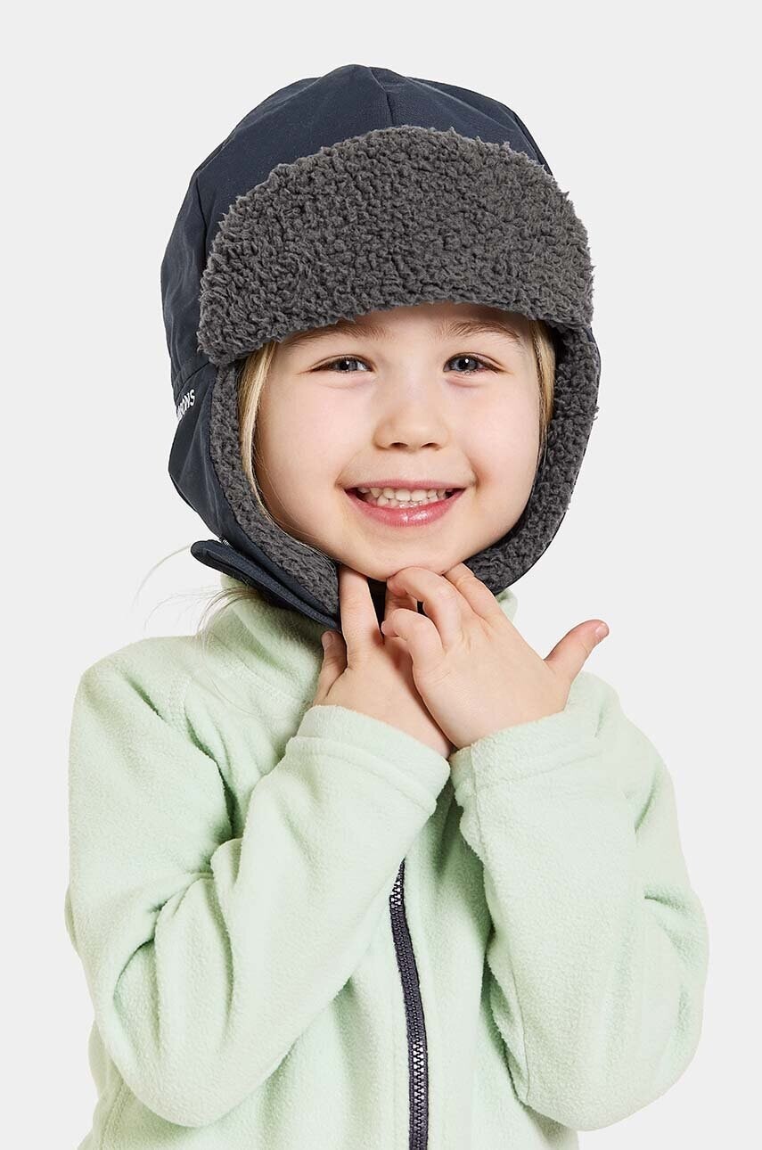 Detská čiapka Didriksons BIGGLES CAP tmavomodrá farba biela