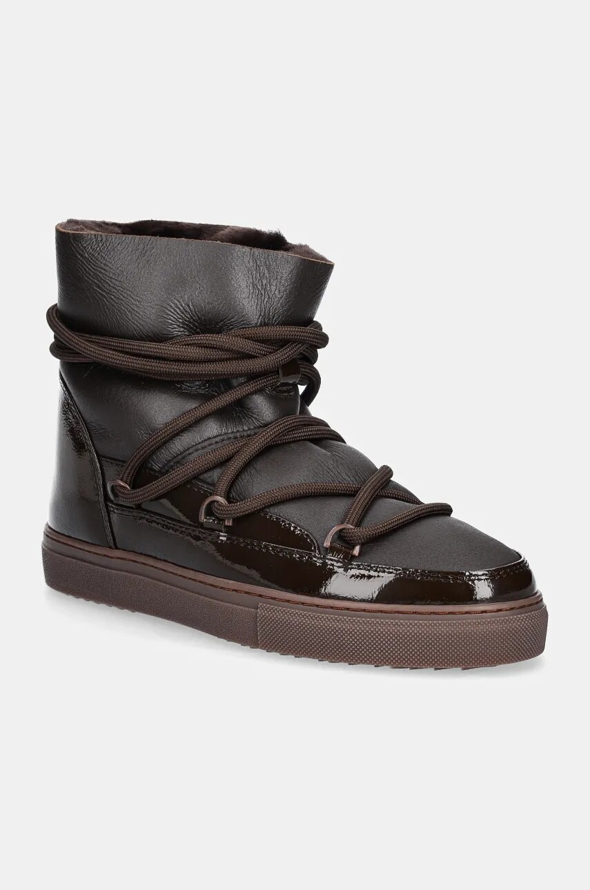 Kožené snehule Inuikii Gloss hnedá farba, 75202-007