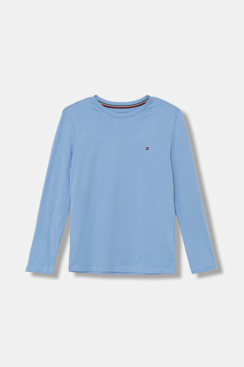 Detská bavlnená košeľa s dlhým rukávom Tommy Hilfiger 2-pak modrá farba, jednofarebná, UK0UK00077