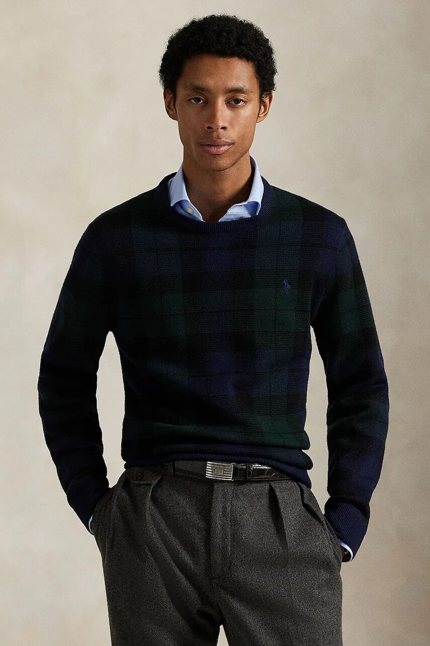 Vlnený sveter Polo Ralph Lauren zelená farba, ľahké, 710917043