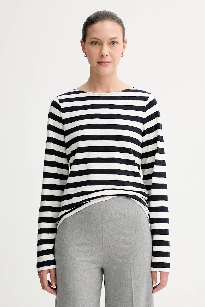 Bavlnené tričko s dlhým rukávom Marc O'Polo biela farba, 508301452145