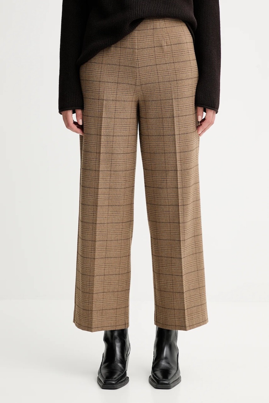 Nohavice Marc O'Polo hnedá farba, široké, vysoký pás, 508026210423