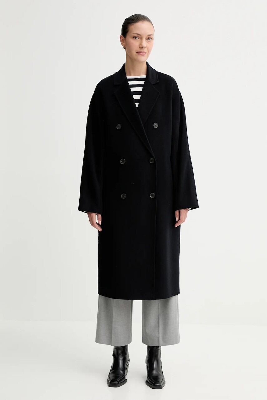 Vlnený kabát Marc O'Polo tmavomodrá farba, 508005171127