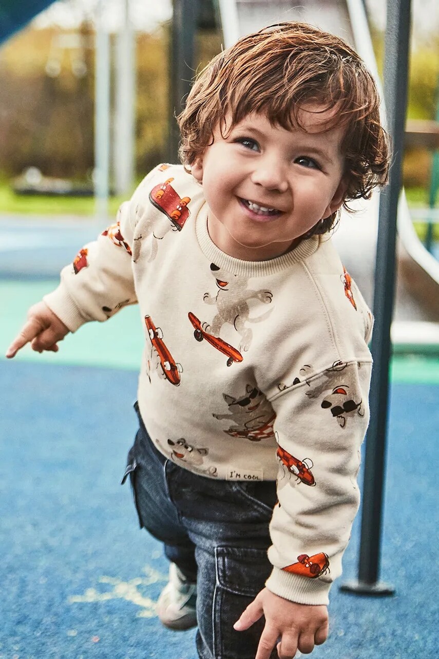 Detská mikina Mayoral béžová farba, vzorovaná, 2417