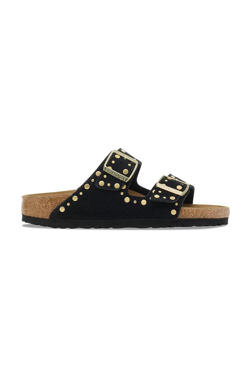 Semišové šľapky Birkenstock Arizona Rivet čierna farba, 1030348