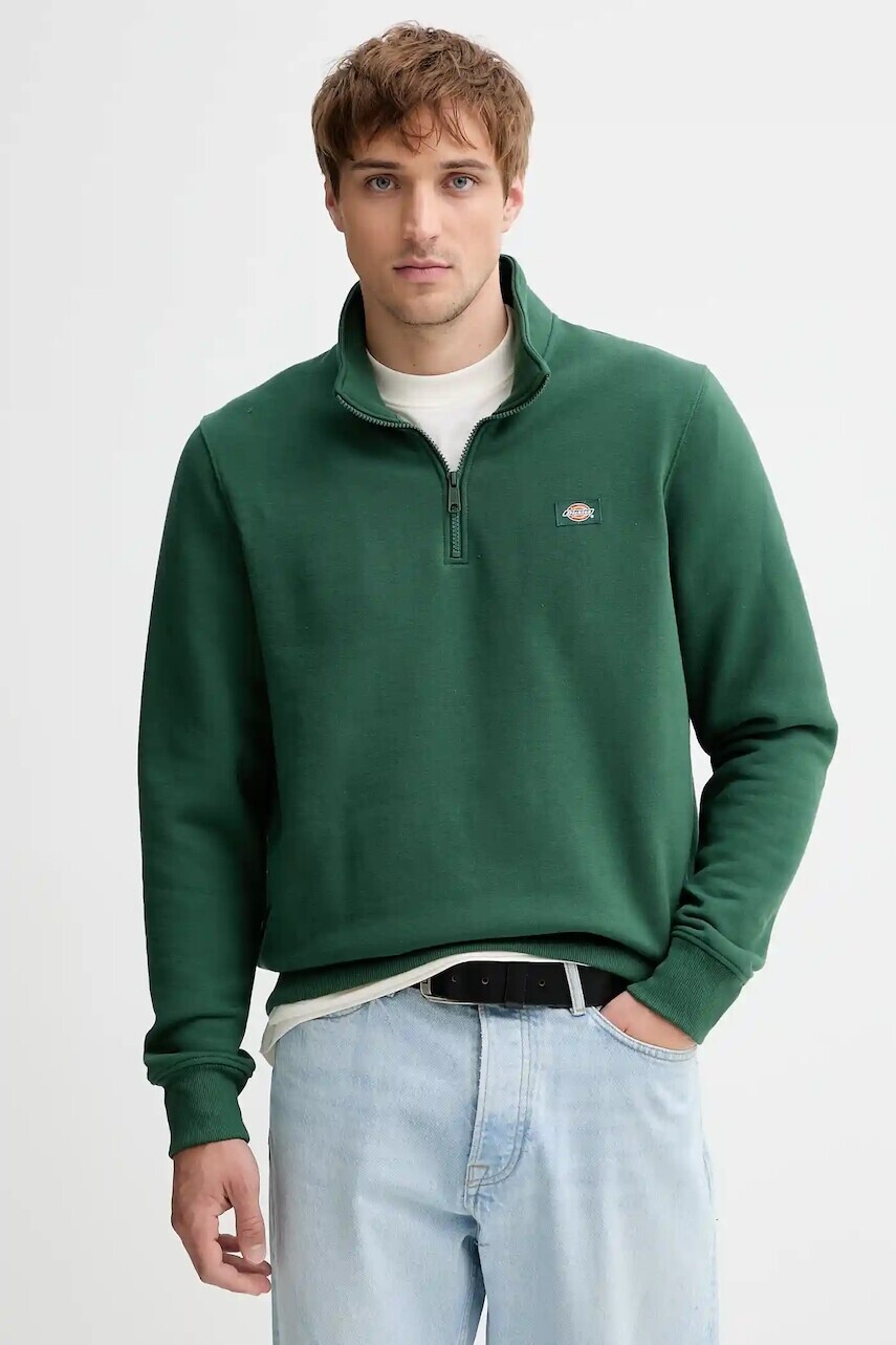 Mikina Dickies zelená farba, jednofarebná, DK0A4XD4