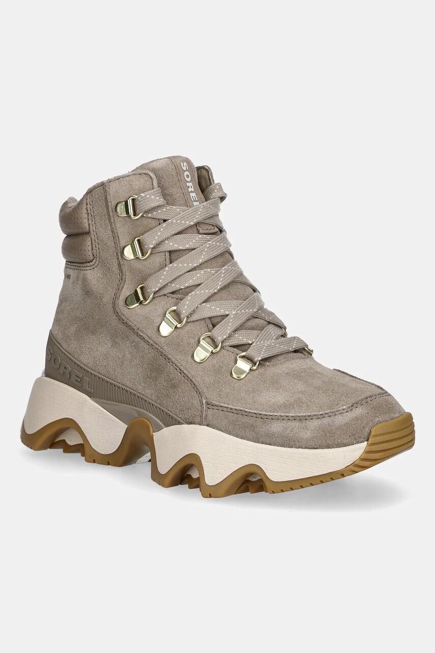 Semišové snehule Sorel KINETIC IMPACT CONQUEST PLUS WP béžová farba, 2088281264