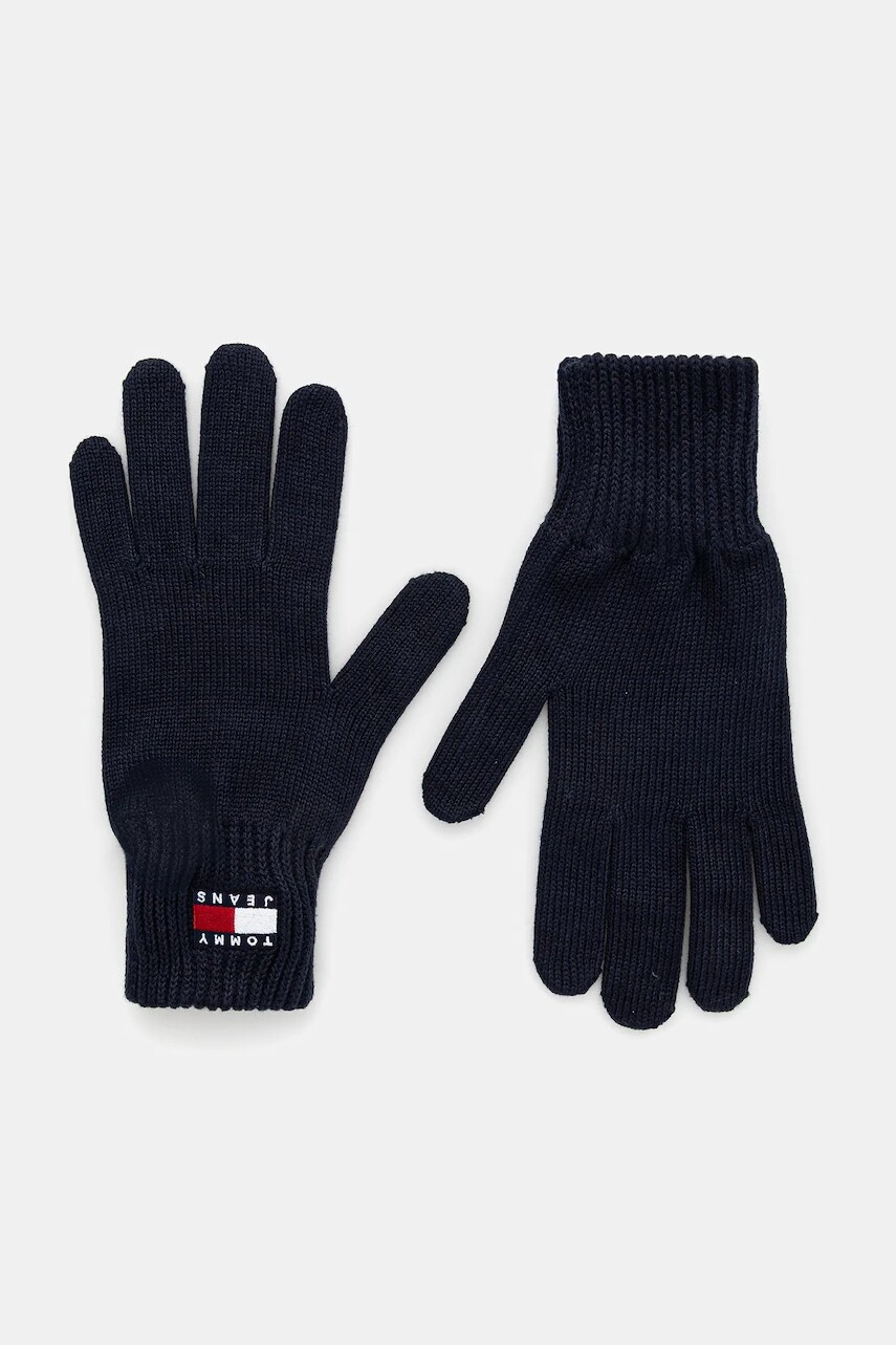 Bavlnené rukavice Tommy Jeans tmavomodrá farba, AW0AW17914
