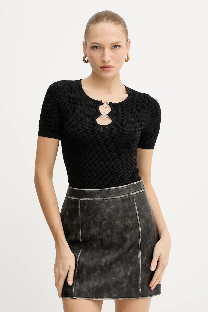 Tričko Guess HELENA dámske, čierna farba, W5YR16 Z3OV0