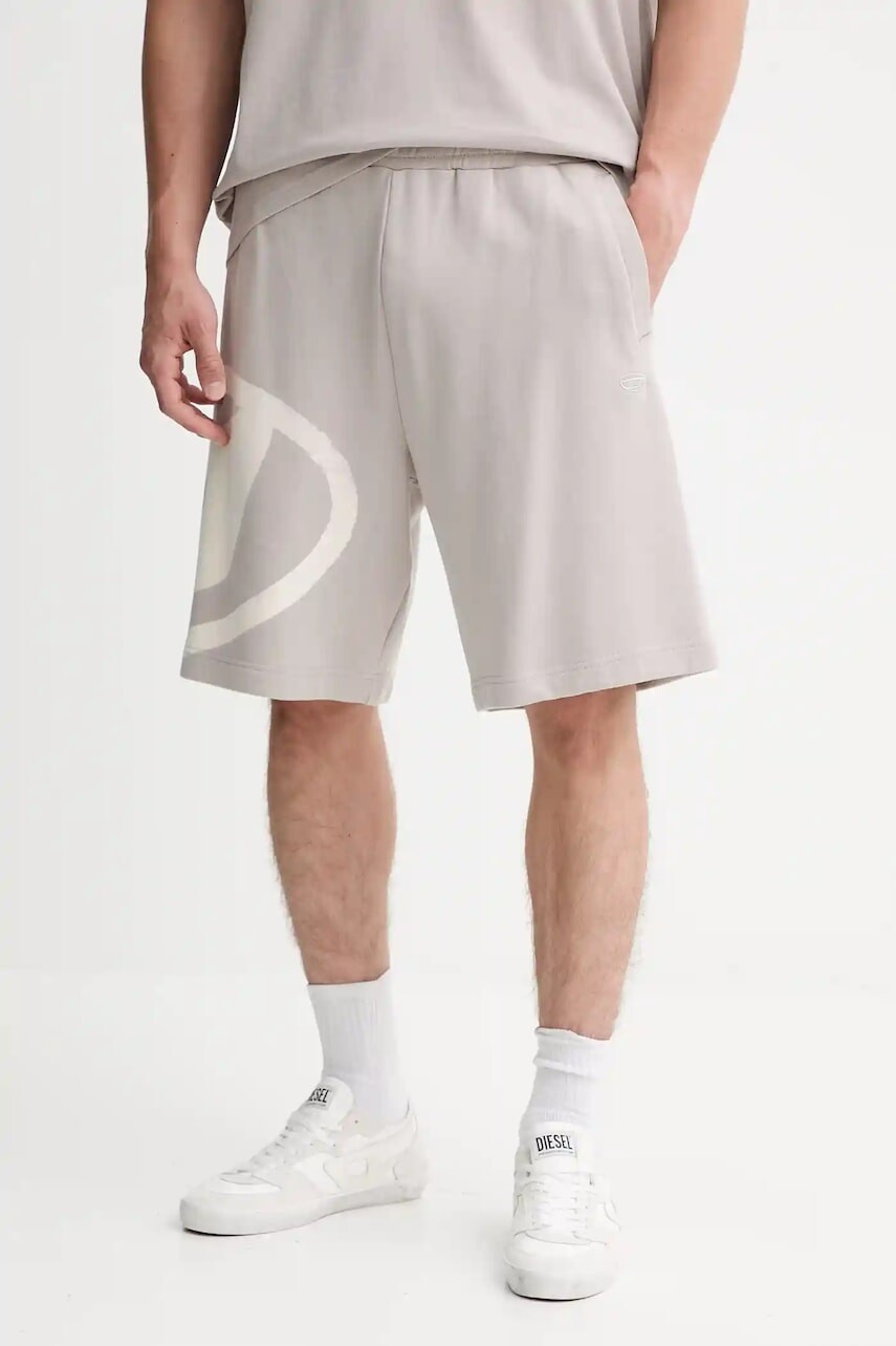 Bavlnené šortky Diesel P-CROW šedá farba, A15260.0PJAX