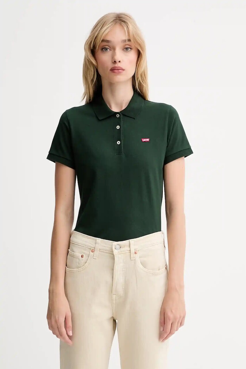 Polo tričko Levi's dámske, zelená farba, 001F2