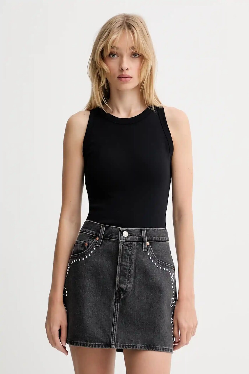 Bavlnený top Marc O'Polo čierna farba, B01211250011