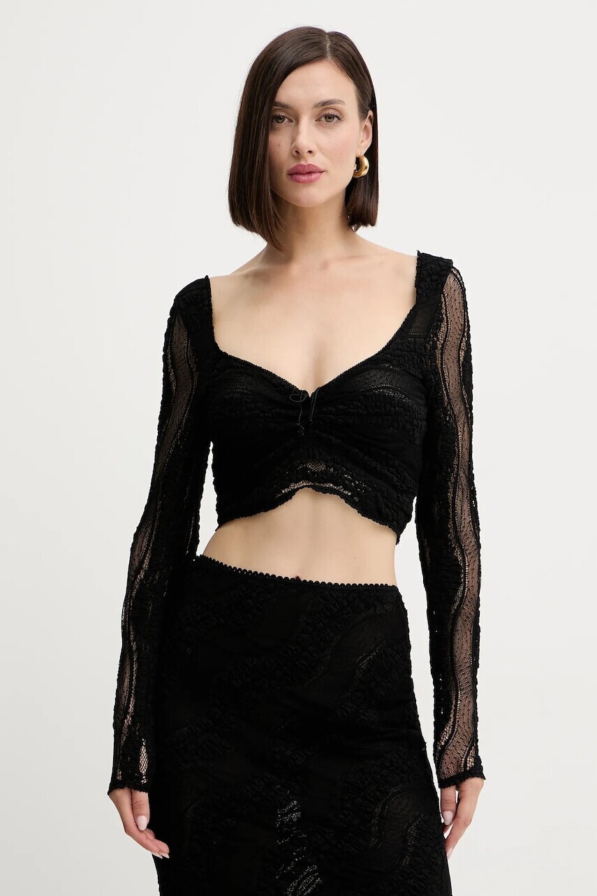 Blúzka Charo Ruiz Ibiza čierna farba, jednofarebná, 257101