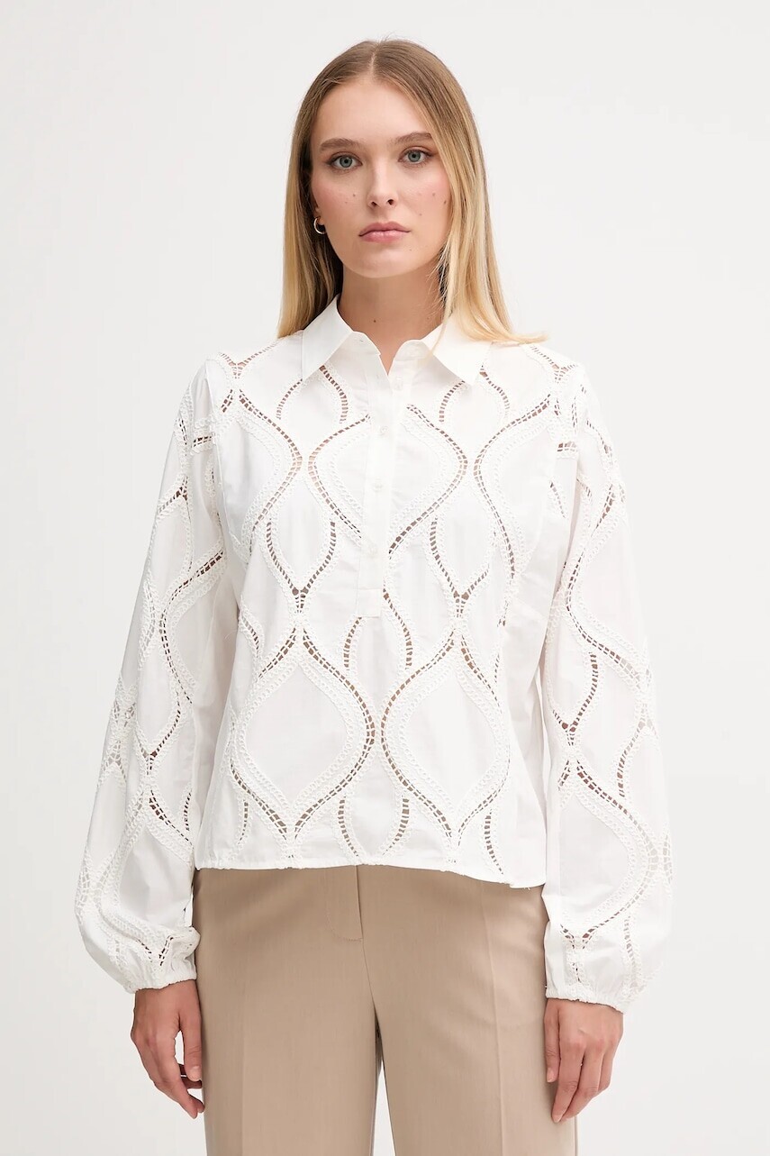 Bavlnená blúzka Mos Mosh NOLIN biela farba, jednofarebná, 174010