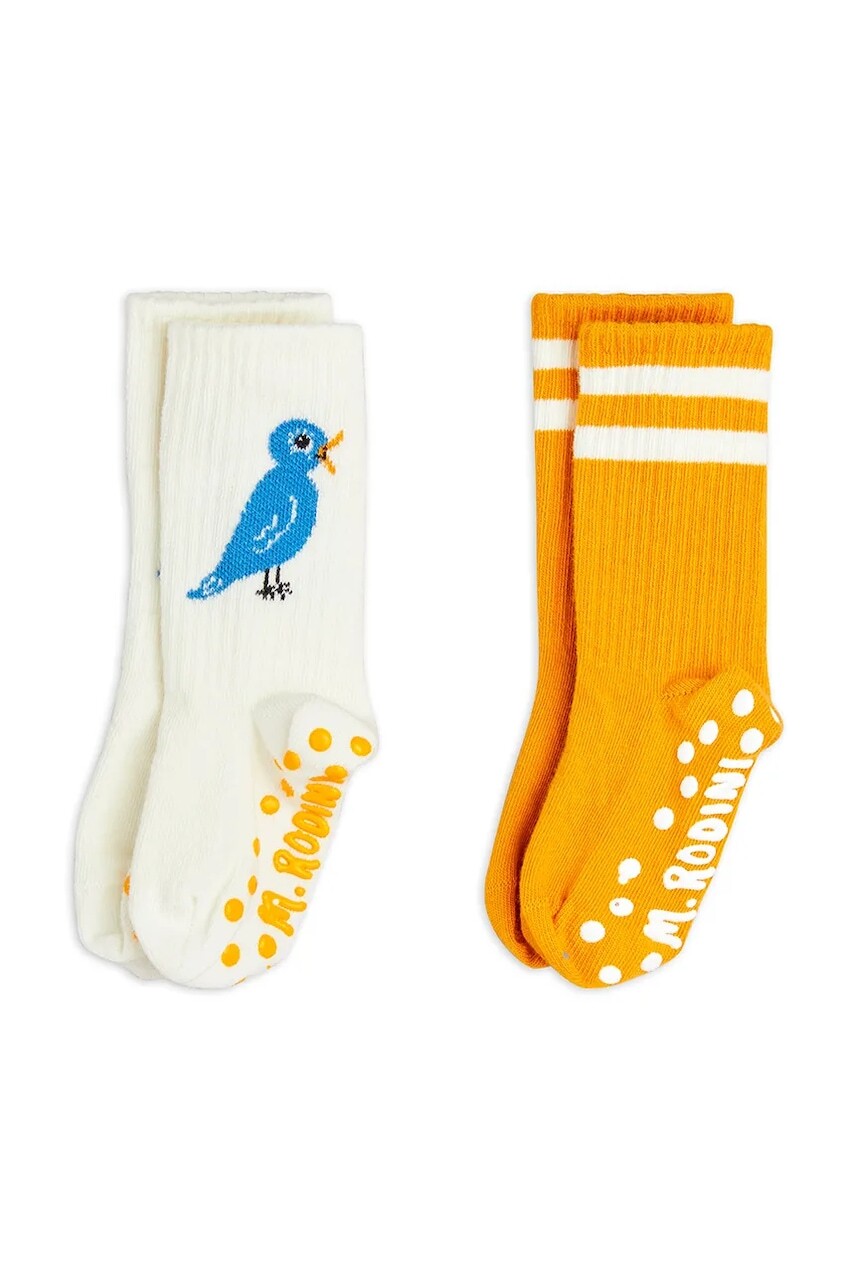 Detské ponožky Mini Rodini Bird 2-pak biela farba, 25760118